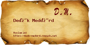 Deák Medárd névjegykártya